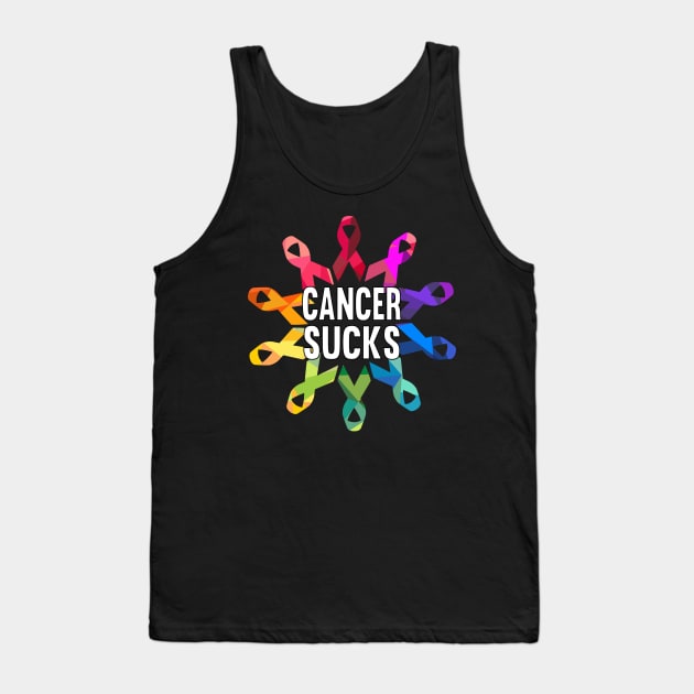 Cancer Sucks Survivor Support Awareness Tank Top by Swagazon